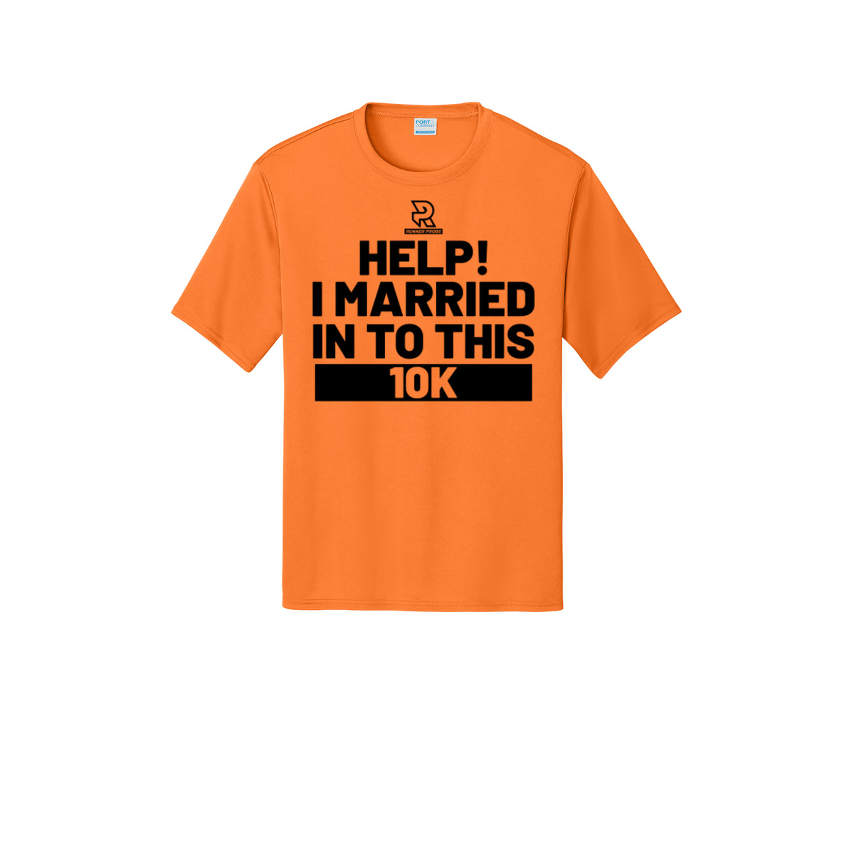 HELP! I MARRIED INTO THIS 10K (Black) - Short Sleeve Performance Tee