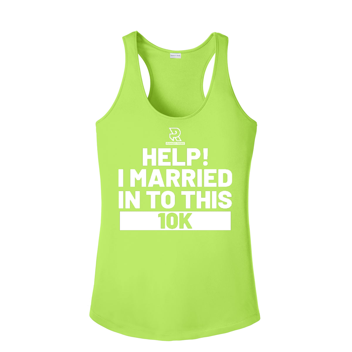 HELP! I MARRIED INTO THIS 10K (White) - Womens Competitor Racerback Tank