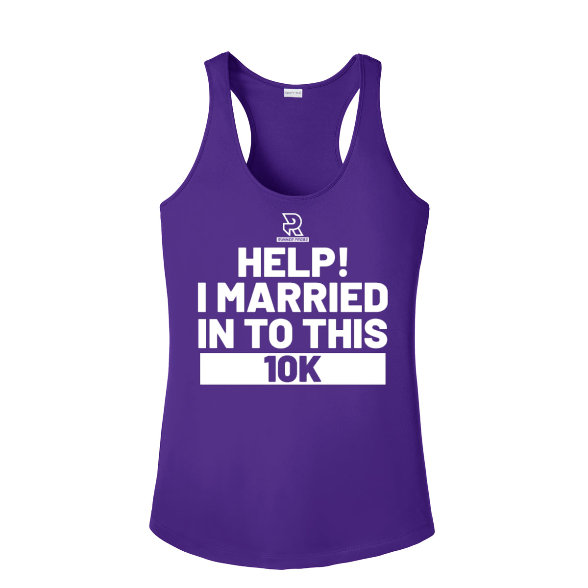 HELP! I MARRIED INTO THIS 10K (White) - Womens Competitor Racerback Tank