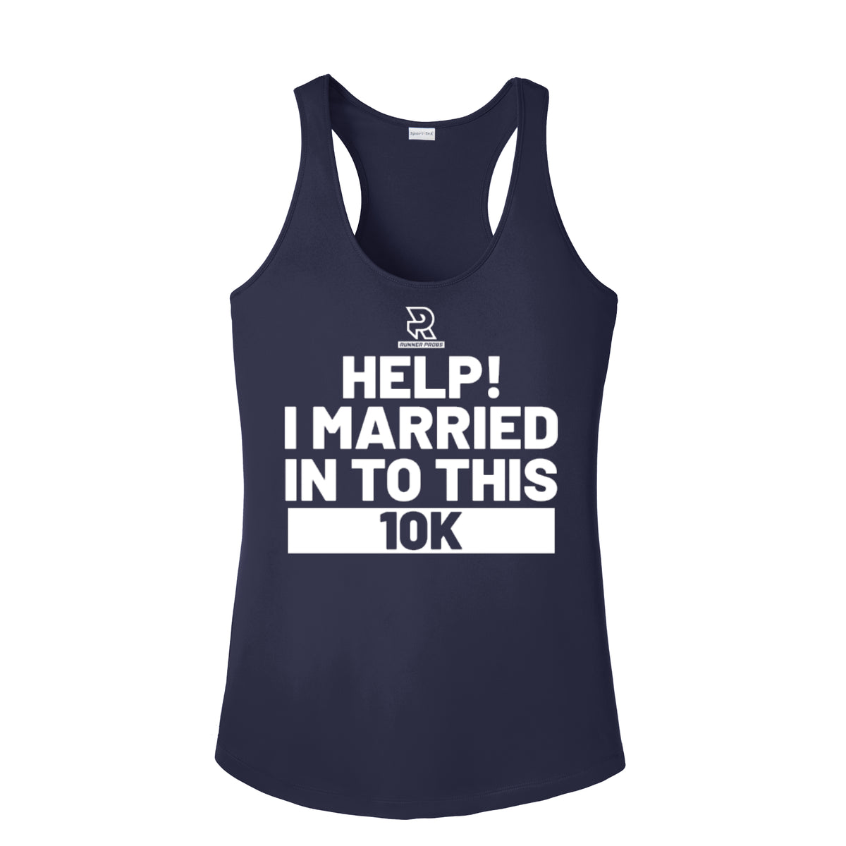 HELP! I MARRIED INTO THIS 10K (White) - Womens Competitor Racerback Tank