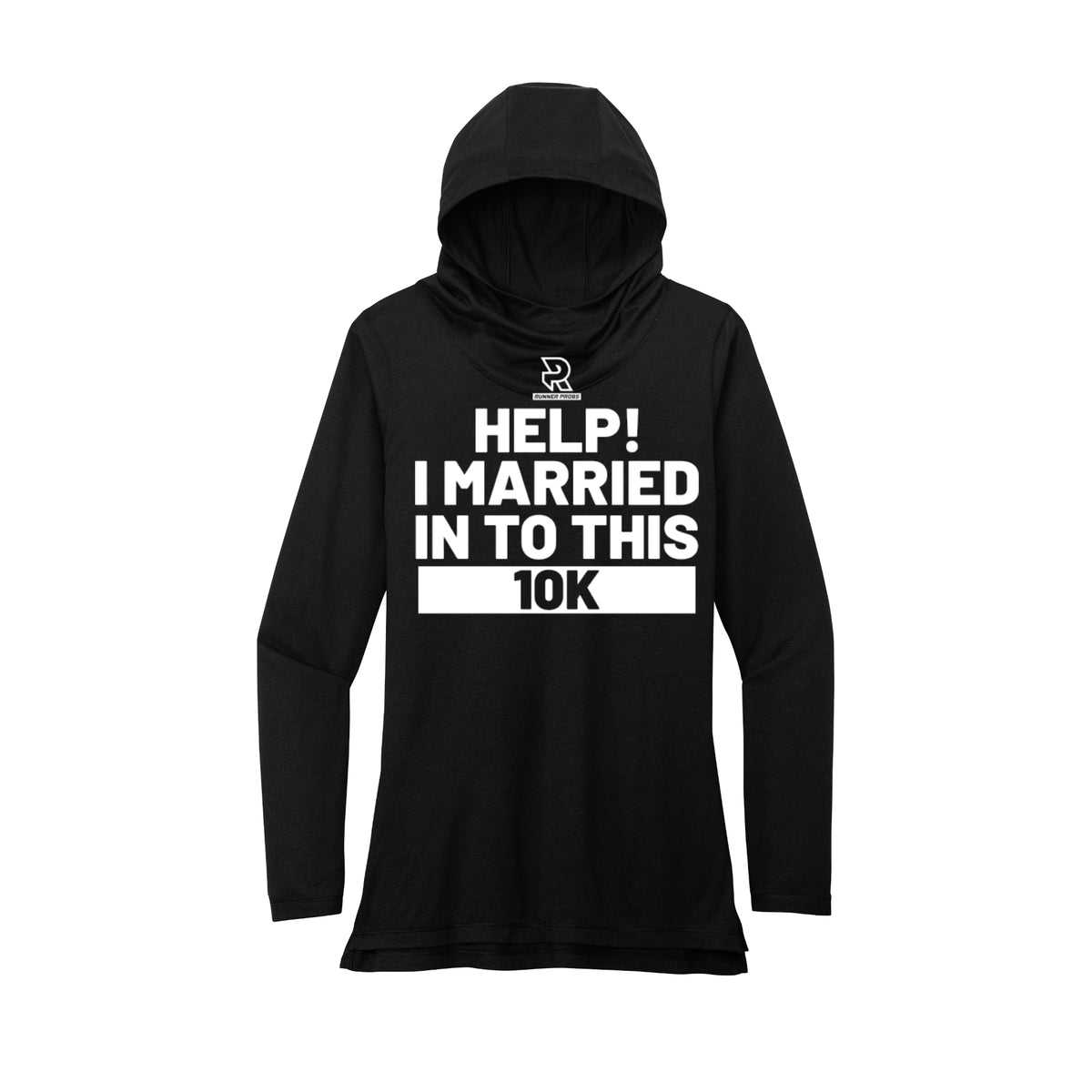 HELP! I MARRIED INTO THIS 10K (White) - Womens Tri-Blend Long Sleeve Hoodie