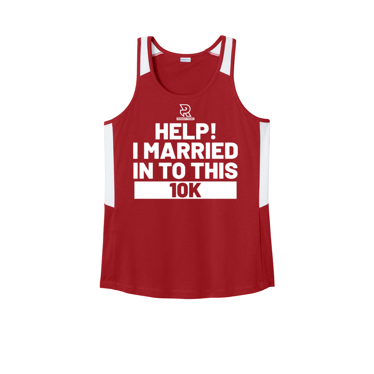 HELP! I MARRIED INTO THIS 10K (White) - Womens Club Track Tank