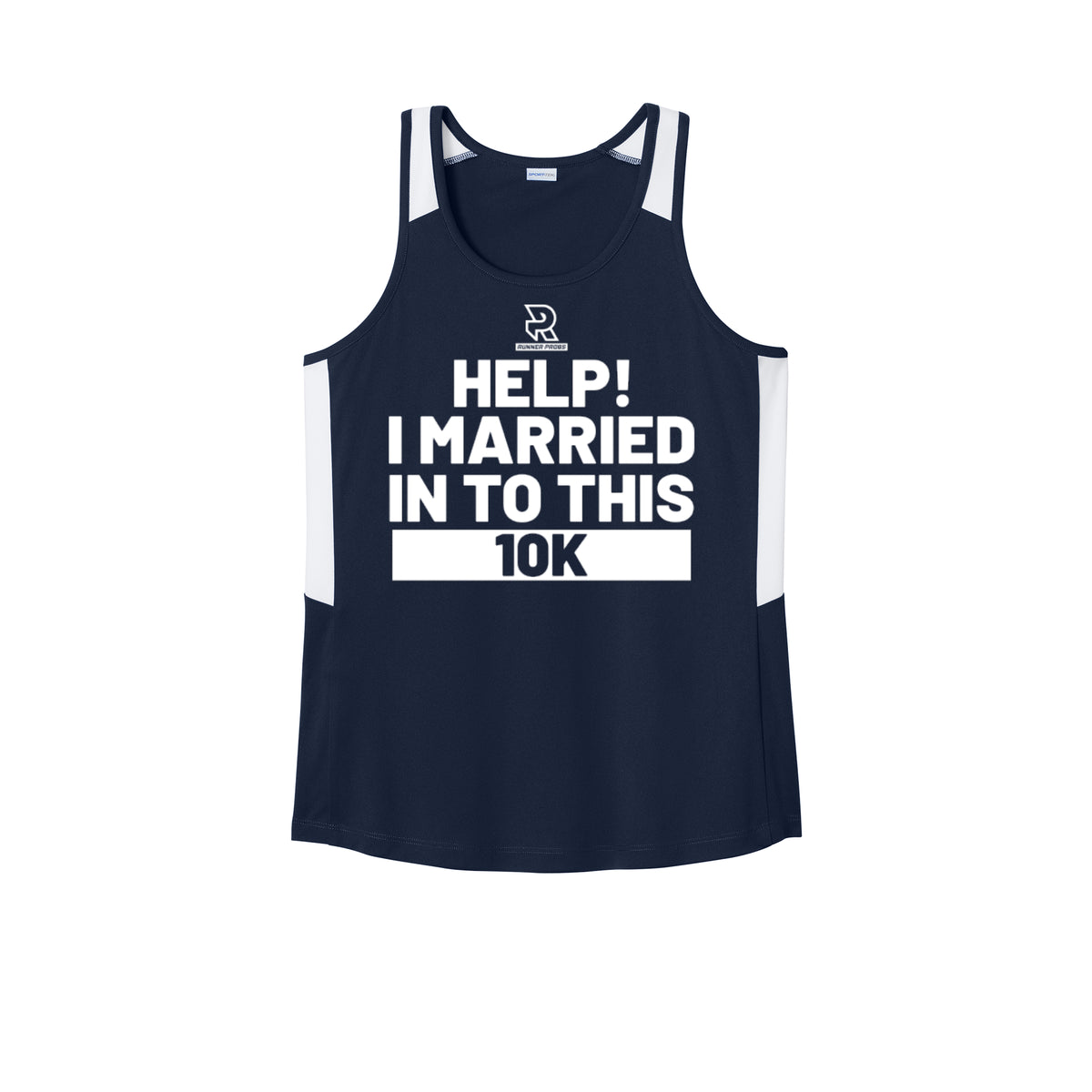 HELP! I MARRIED INTO THIS 10K (White) - Womens Club Track Tank