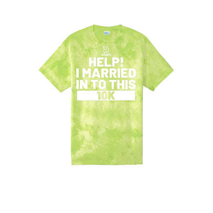 HELP! I MARRIED INTO THIS 10K (White) - Short Sleeve Tie Dye Cotton Tee