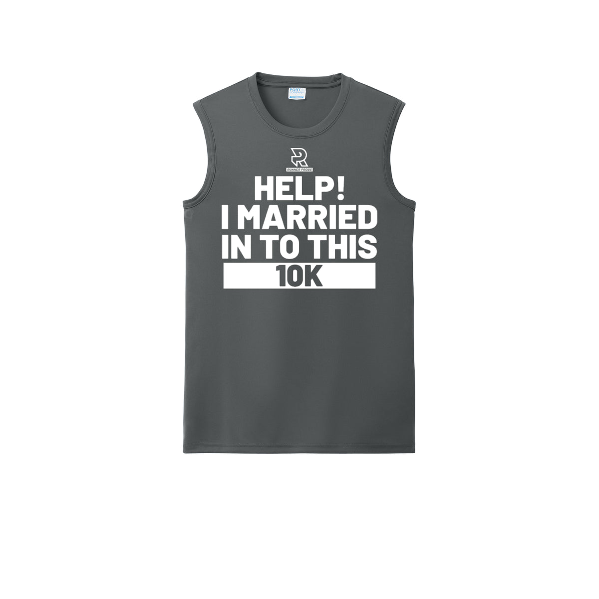 HELP! I MARRIED INTO THIS 10K (White) - Sleeveless Performance Tee
