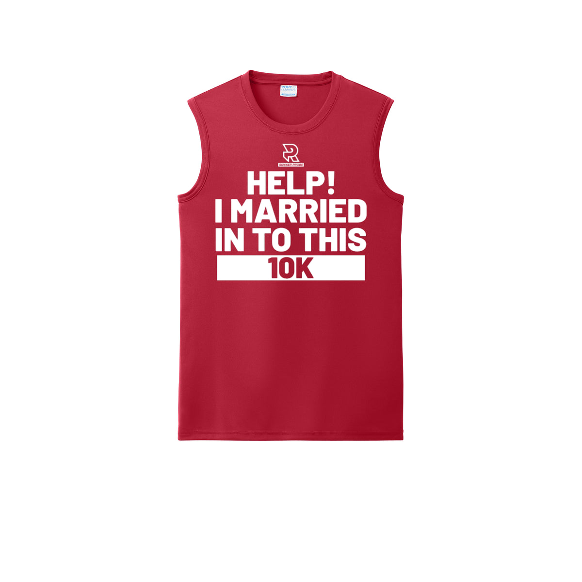 HELP! I MARRIED INTO THIS 10K (White) - Sleeveless Performance Tee