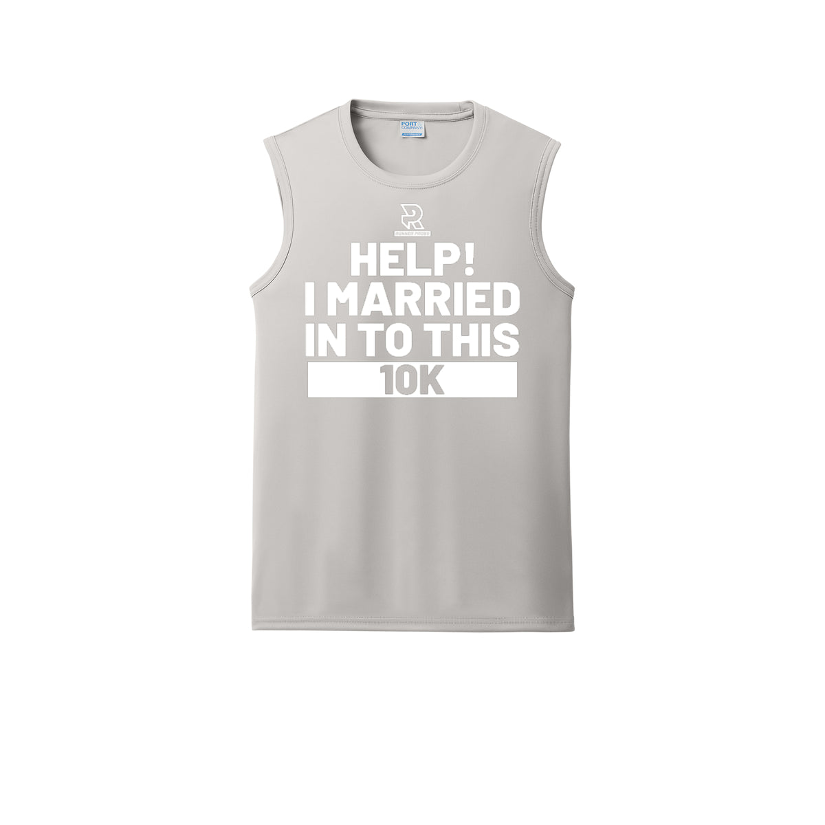 HELP! I MARRIED INTO THIS 10K (White) - Sleeveless Performance Tee