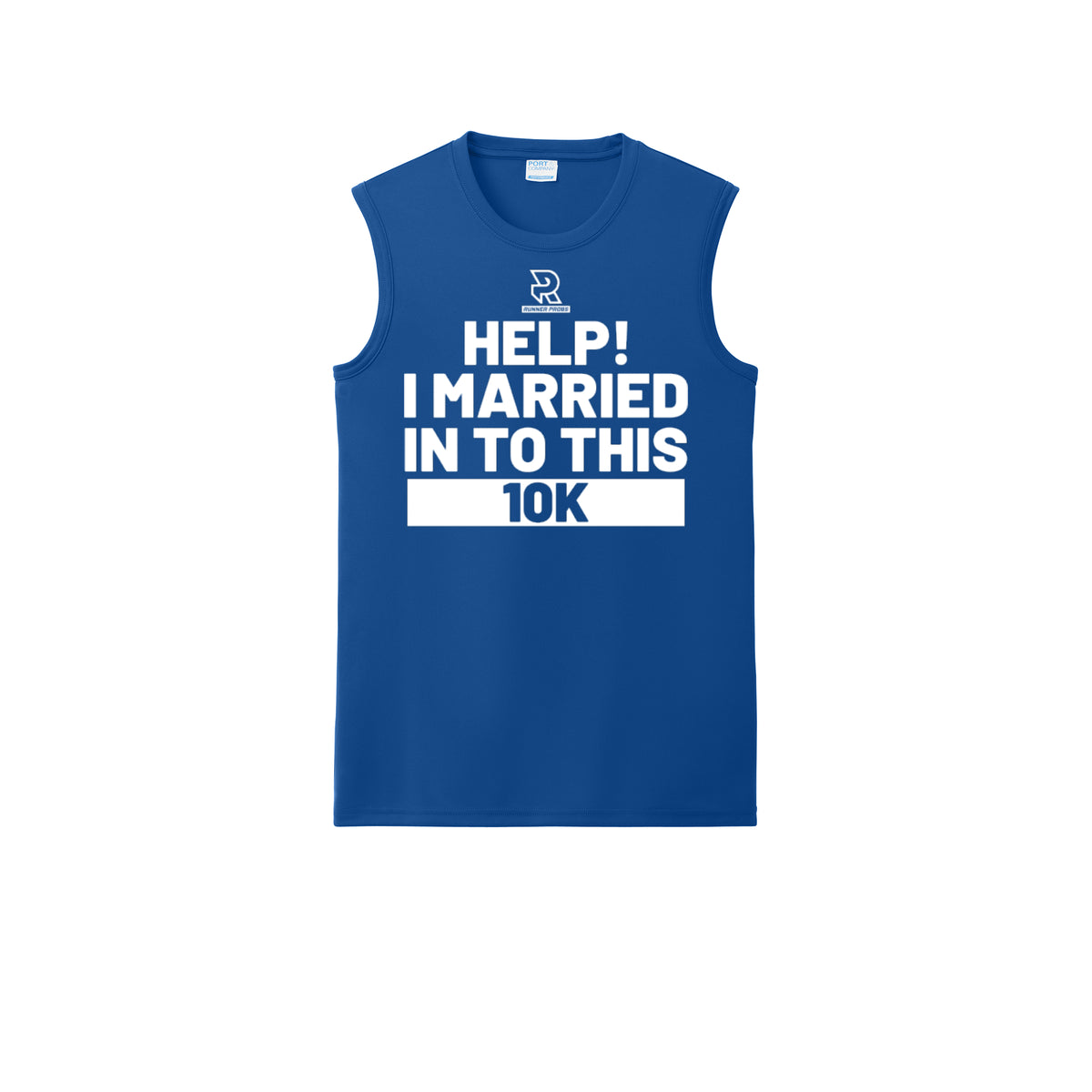 HELP! I MARRIED INTO THIS 10K (White) - Sleeveless Performance Tee