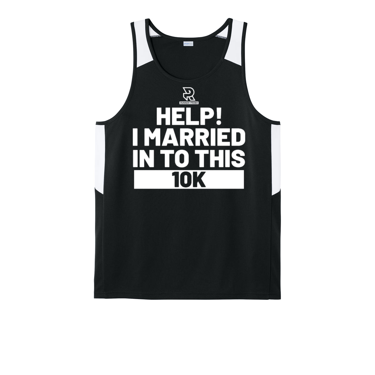 HELP! I MARRIED INTO THIS 10K (White) - Mens Club Track Tank