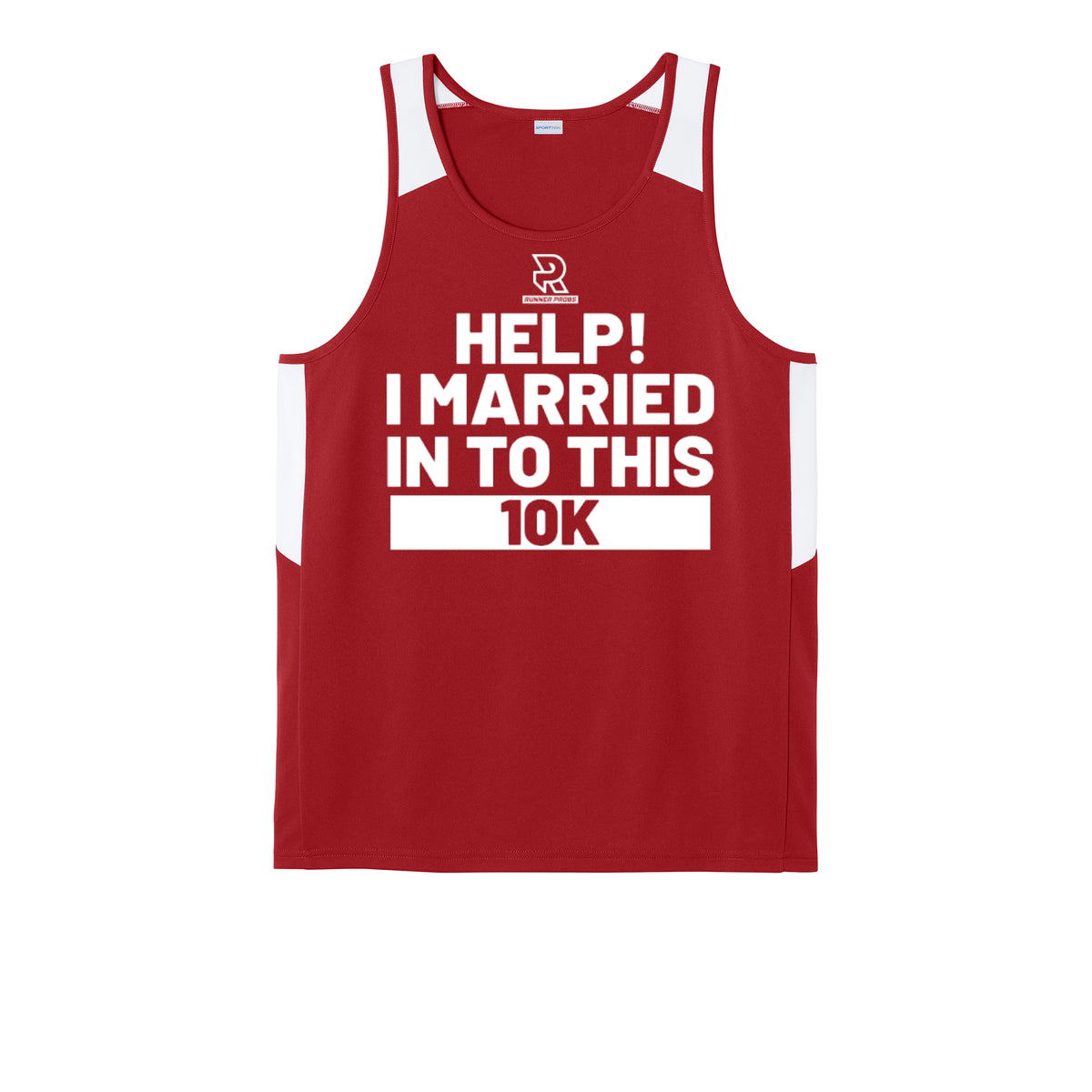 HELP! I MARRIED INTO THIS 10K (White) - Mens Club Track Tank