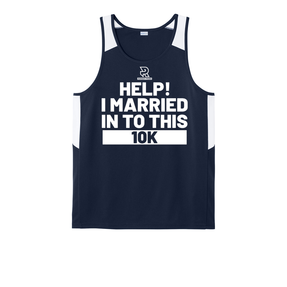 HELP! I MARRIED INTO THIS 10K (White) - Mens Club Track Tank
