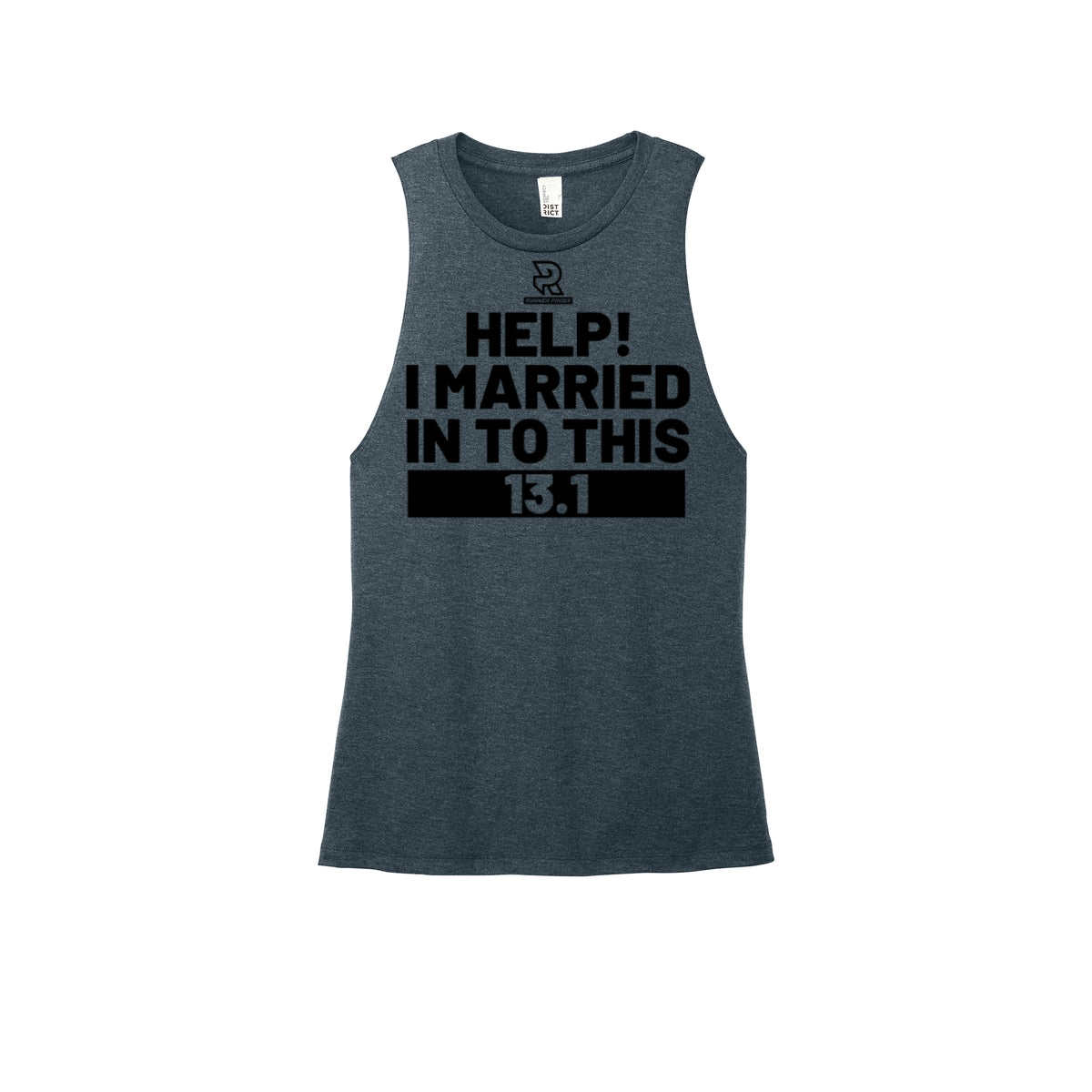 HELP! I MARRIED INTO THIS 13.1 (Black) - Womens Perfect Tri Muscle Tank