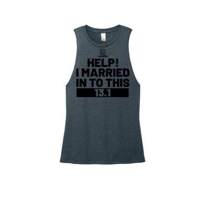 HELP! I MARRIED INTO THIS 13.1 (Black) - Womens Perfect Tri Muscle Tank