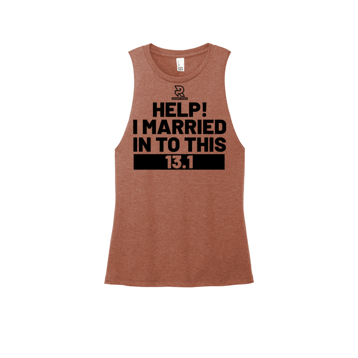 HELP! I MARRIED INTO THIS 13.1 (Black) - Womens Perfect Tri Muscle Tank