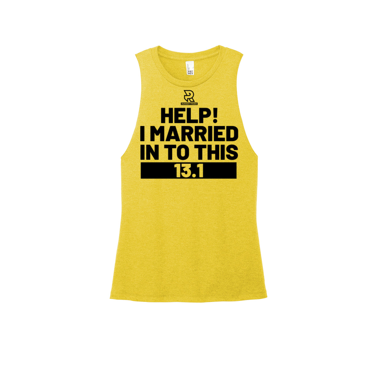 HELP! I MARRIED INTO THIS 13.1 (Black) - Womens Perfect Tri Muscle Tank