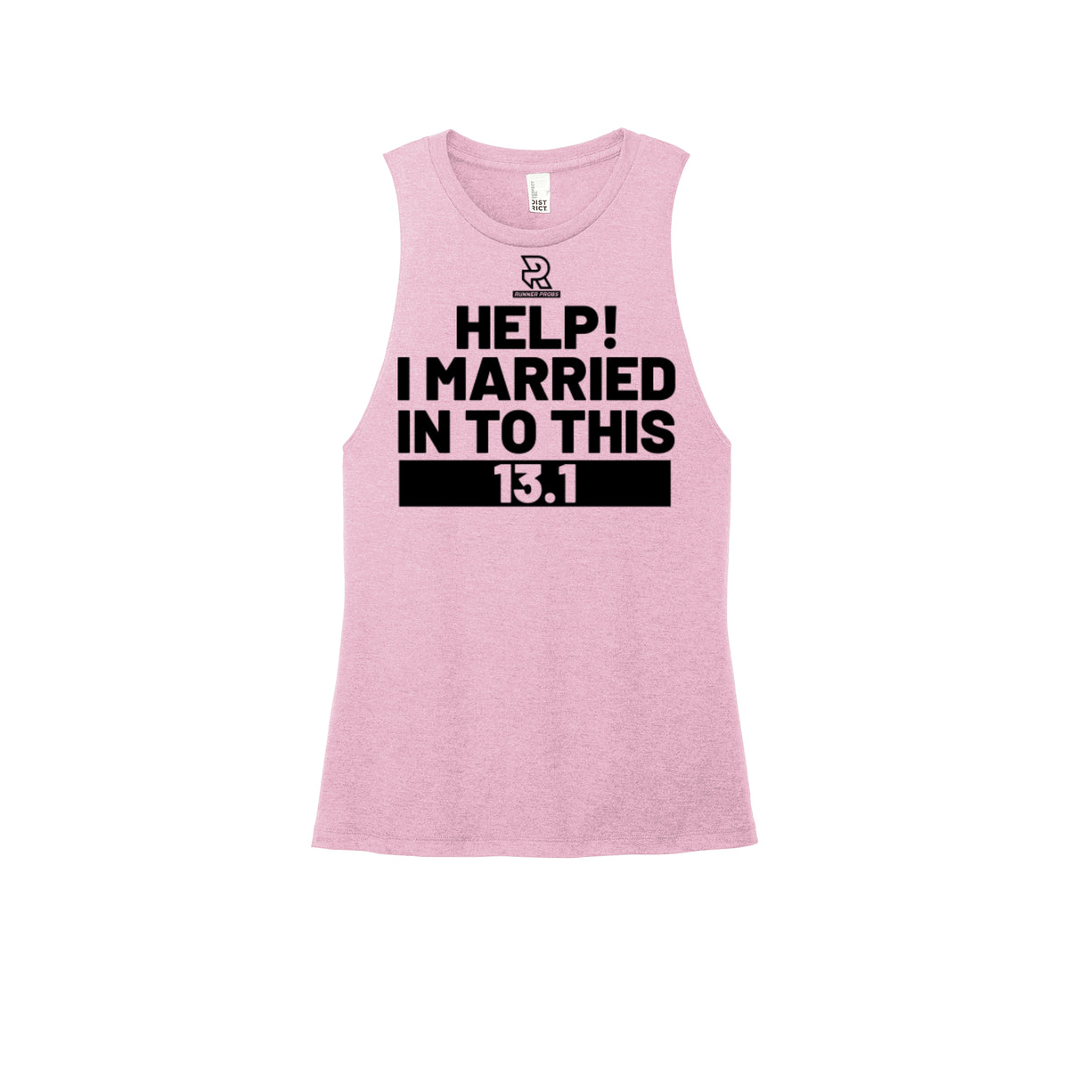 HELP! I MARRIED INTO THIS 13.1 (Black) - Womens Perfect Tri Muscle Tank