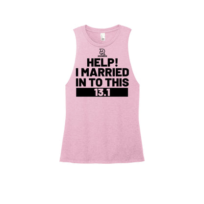 HELP! I MARRIED INTO THIS 13.1 (Black) - Womens Perfect Tri Muscle Tank