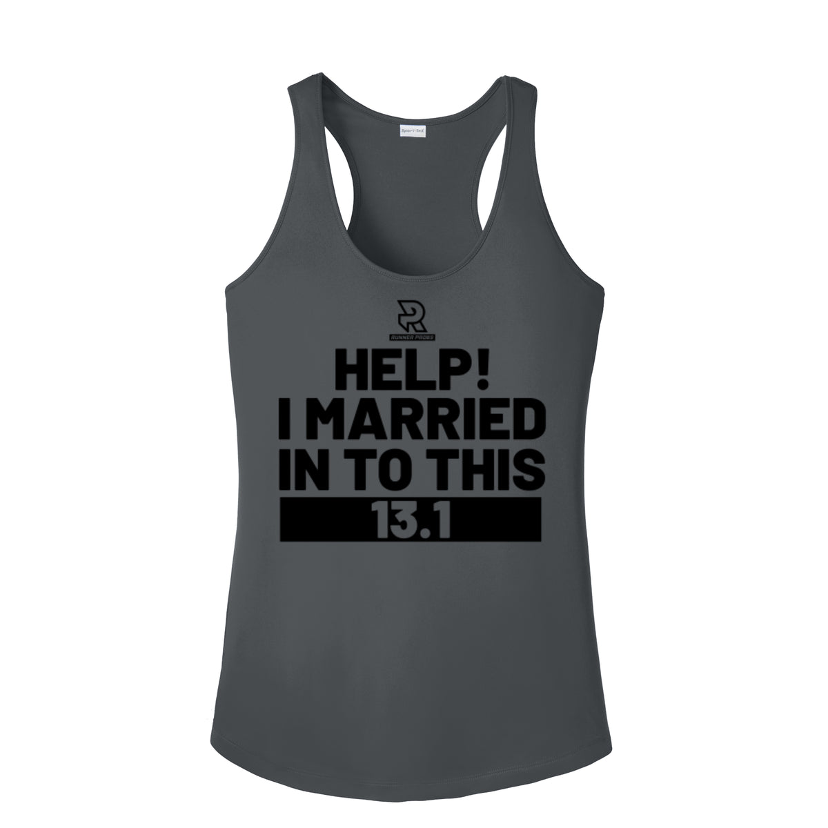 HELP! I MARRIED INTO THIS 13.1 (Black) - Womens Competitor Racerback Tank