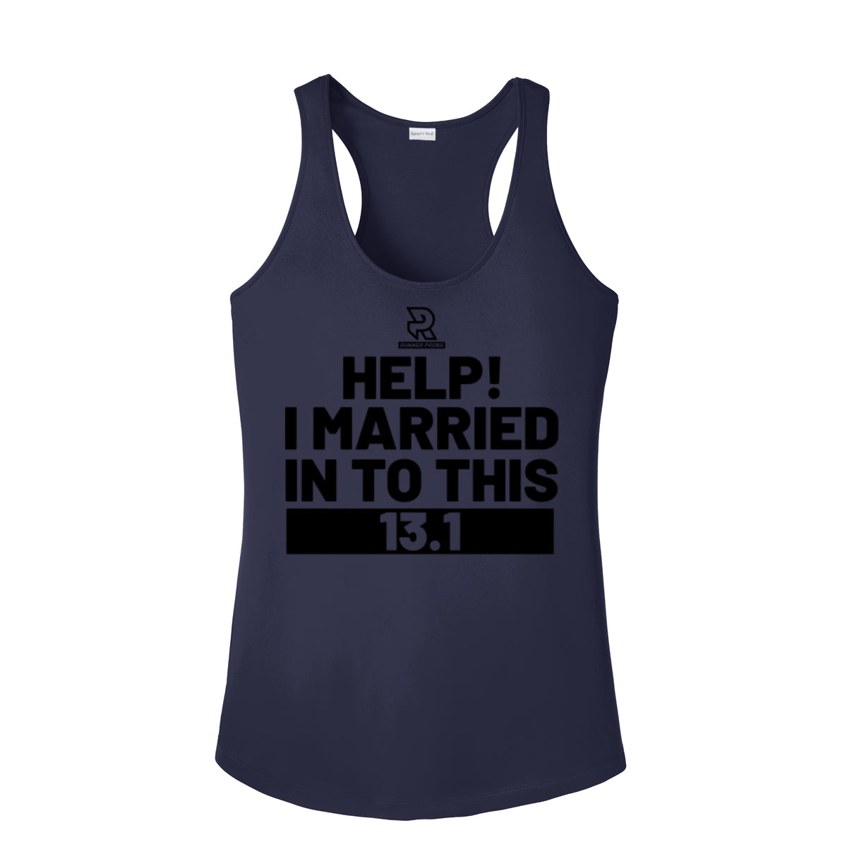 HELP! I MARRIED INTO THIS 13.1 (Black) - Womens Competitor Racerback Tank