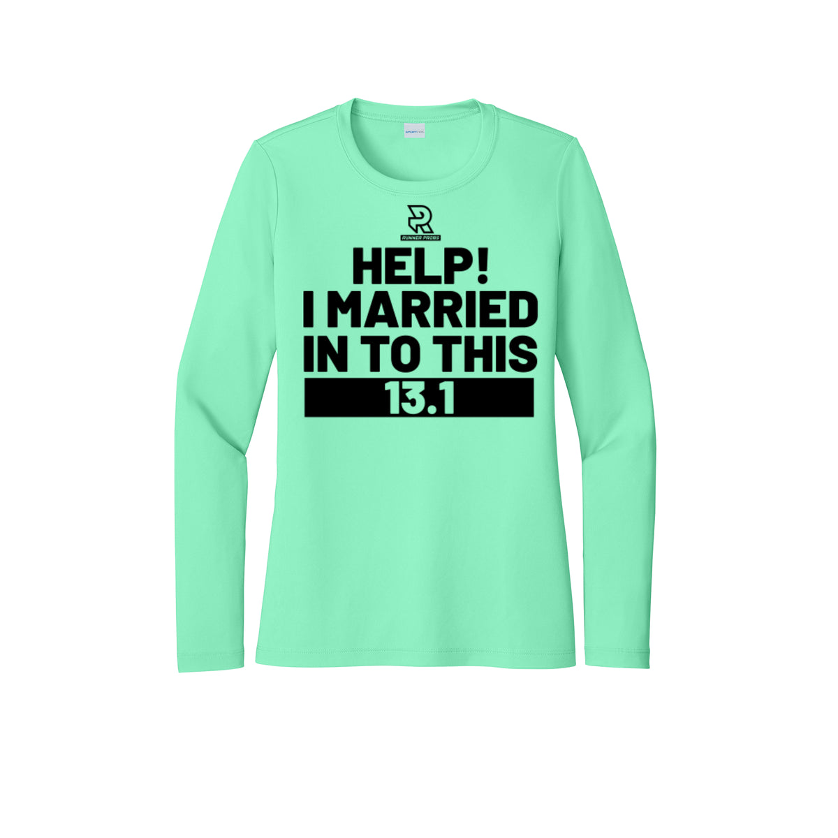 HELP! I MARRIED INTO THIS 13.1 (Black) - Womens Pro Long Sleeve Performance Tee