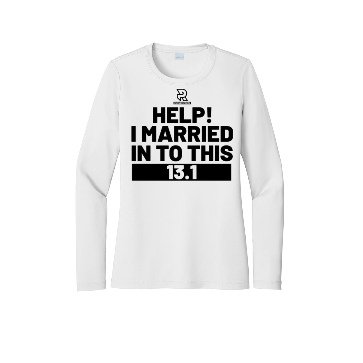 HELP! I MARRIED INTO THIS 13.1 (Black) - Womens Pro Long Sleeve Performance Tee