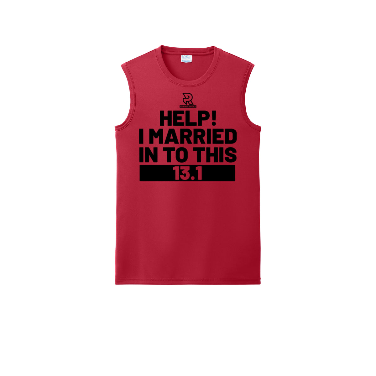 HELP! I MARRIED INTO THIS 13.1 (Black) - Sleeveless Performance Tee