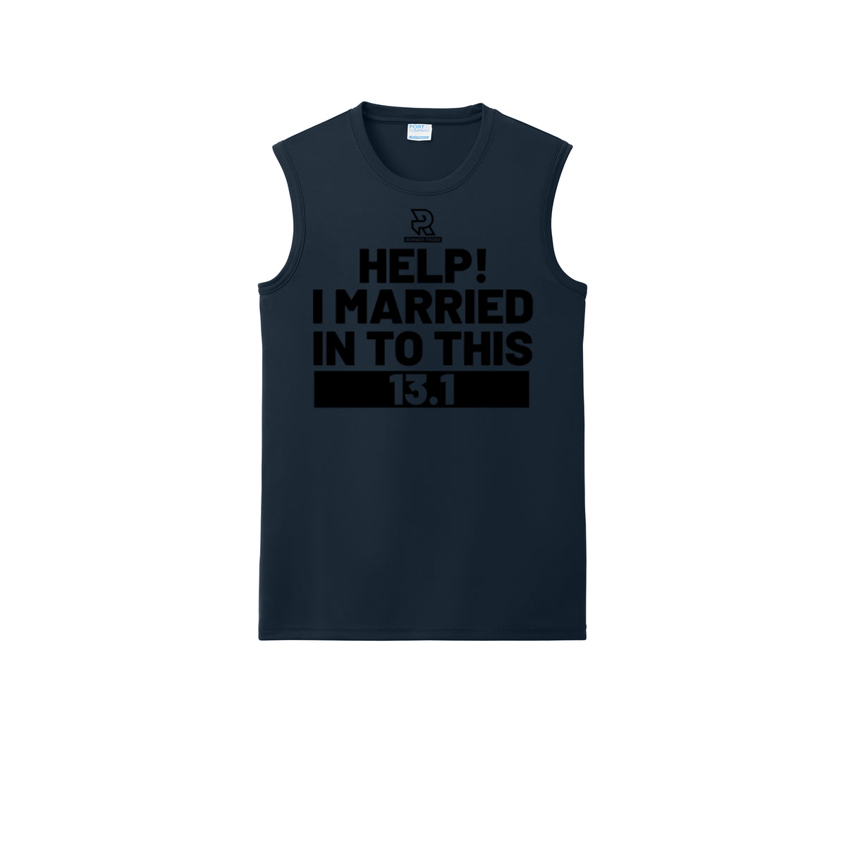 HELP! I MARRIED INTO THIS 13.1 (Black) - Sleeveless Performance Tee