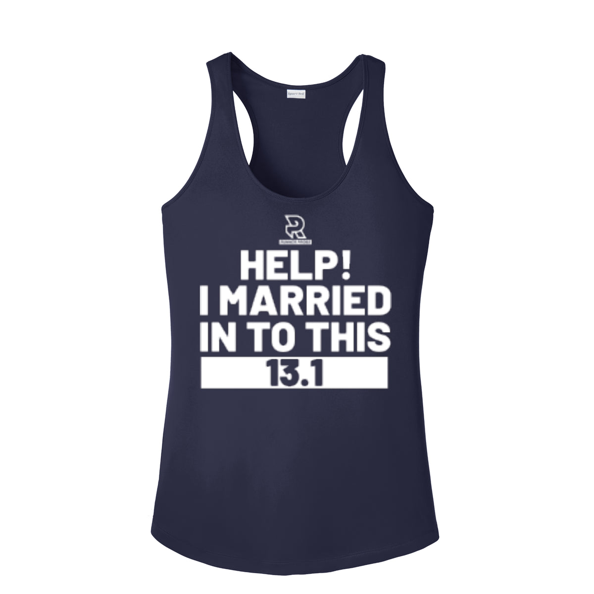 HELP! I MARRIED INTO THIS 13.1 (White) - Womens Competitor Racerback Tank