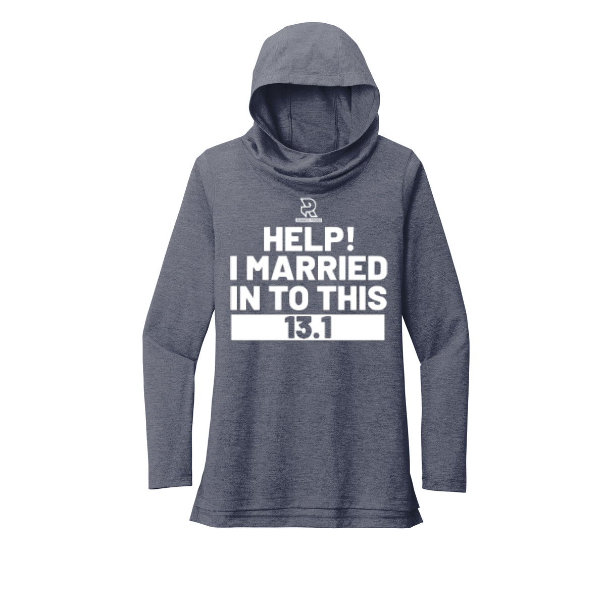 HELP! I MARRIED INTO THIS 13.1 (White) - Womens Tri-Blend Long Sleeve Hoodie