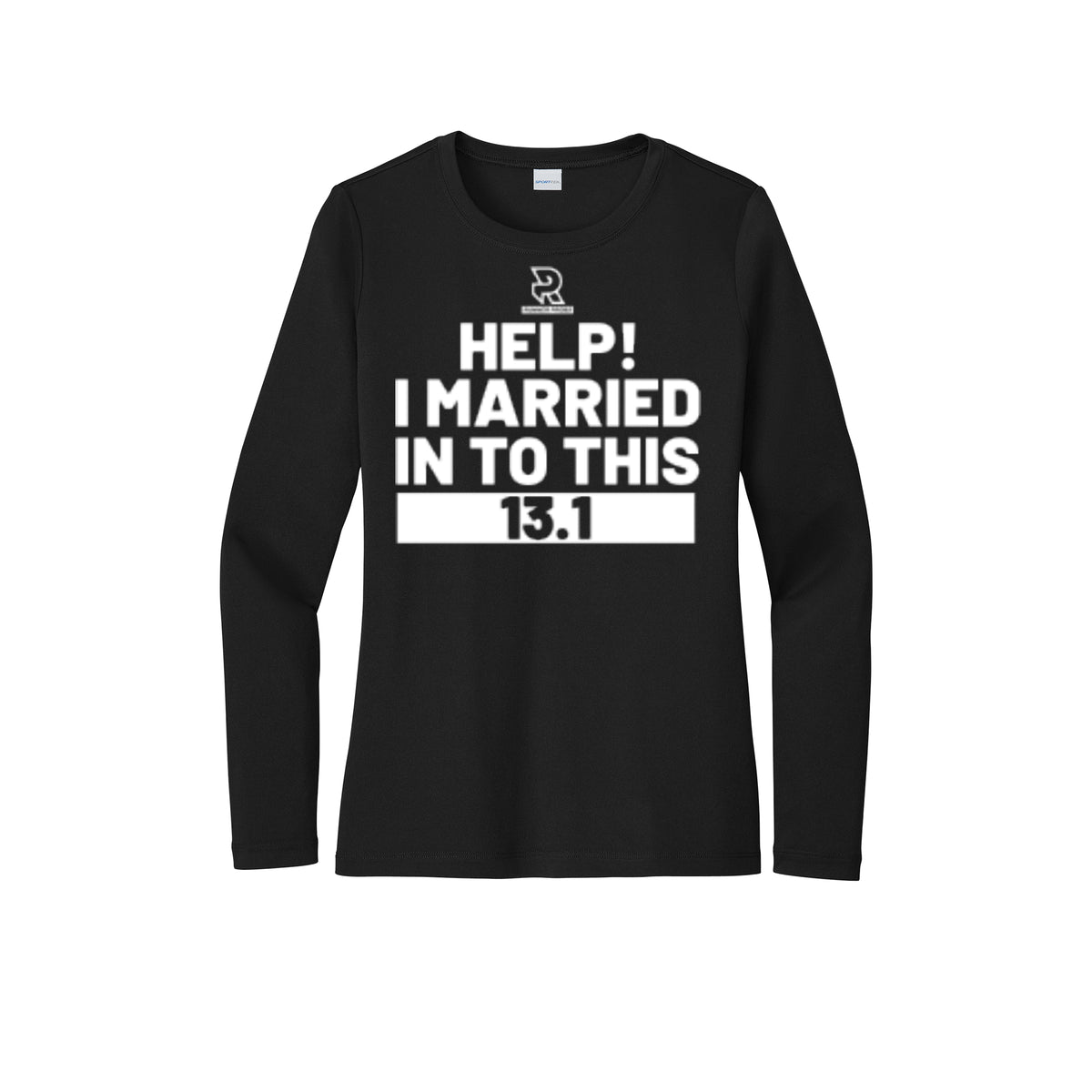 HELP! I MARRIED INTO THIS 13.1  (White) - Womens Pro Long Sleeve Performance Tee