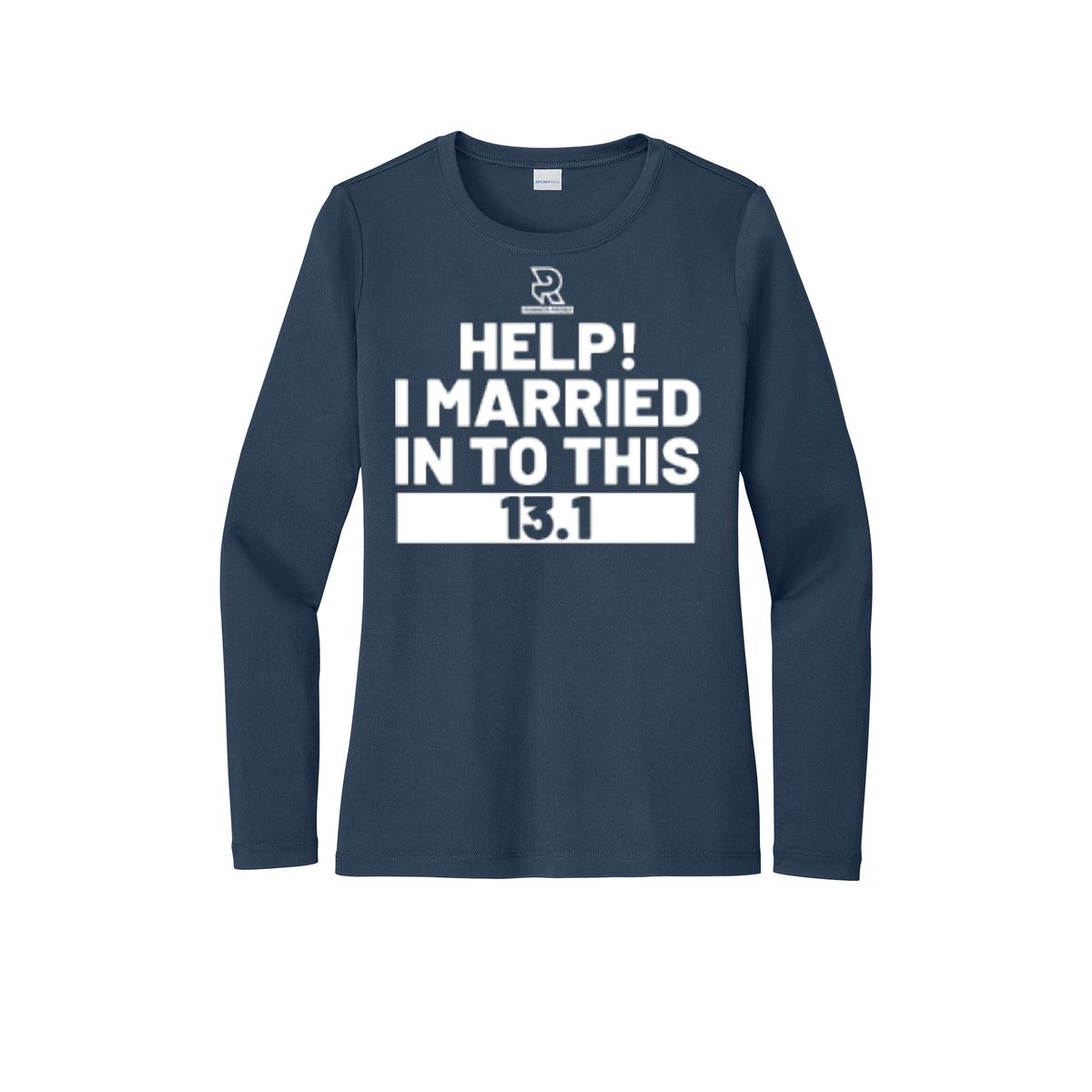 HELP! I MARRIED INTO THIS 13.1  (White) - Womens Pro Long Sleeve Performance Tee