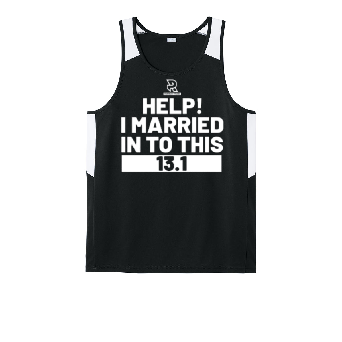 HELP! I MARRIED INTO THIS 13.1 (White) - Mens Club Track Tank