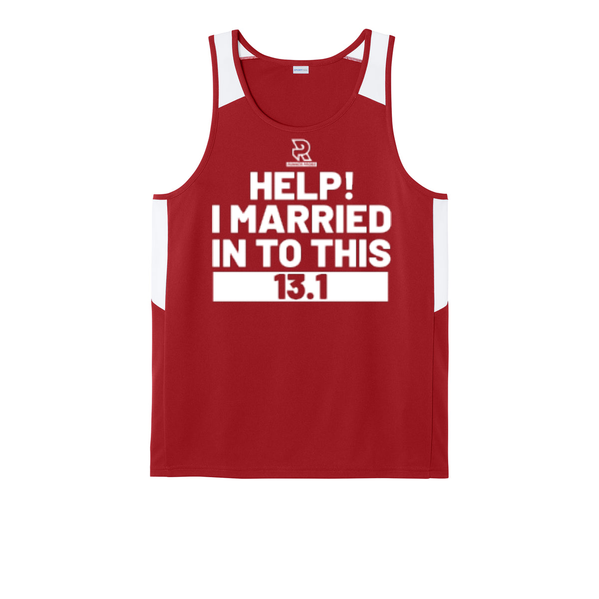 HELP! I MARRIED INTO THIS 13.1 (White) - Mens Club Track Tank