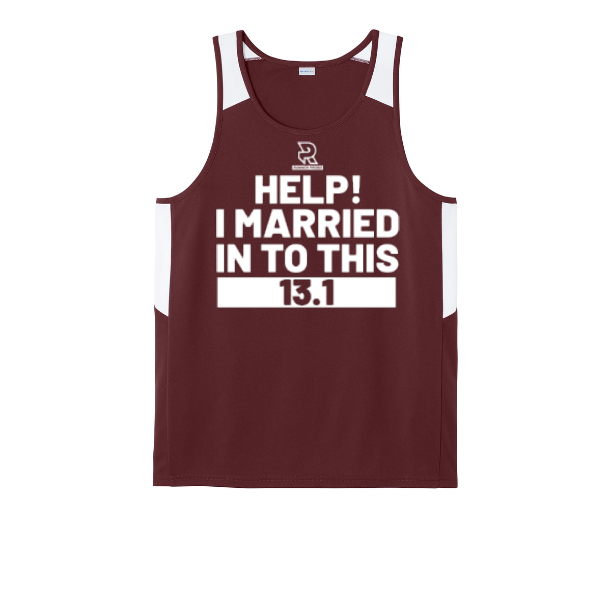 HELP! I MARRIED INTO THIS 13.1 (White) - Mens Club Track Tank