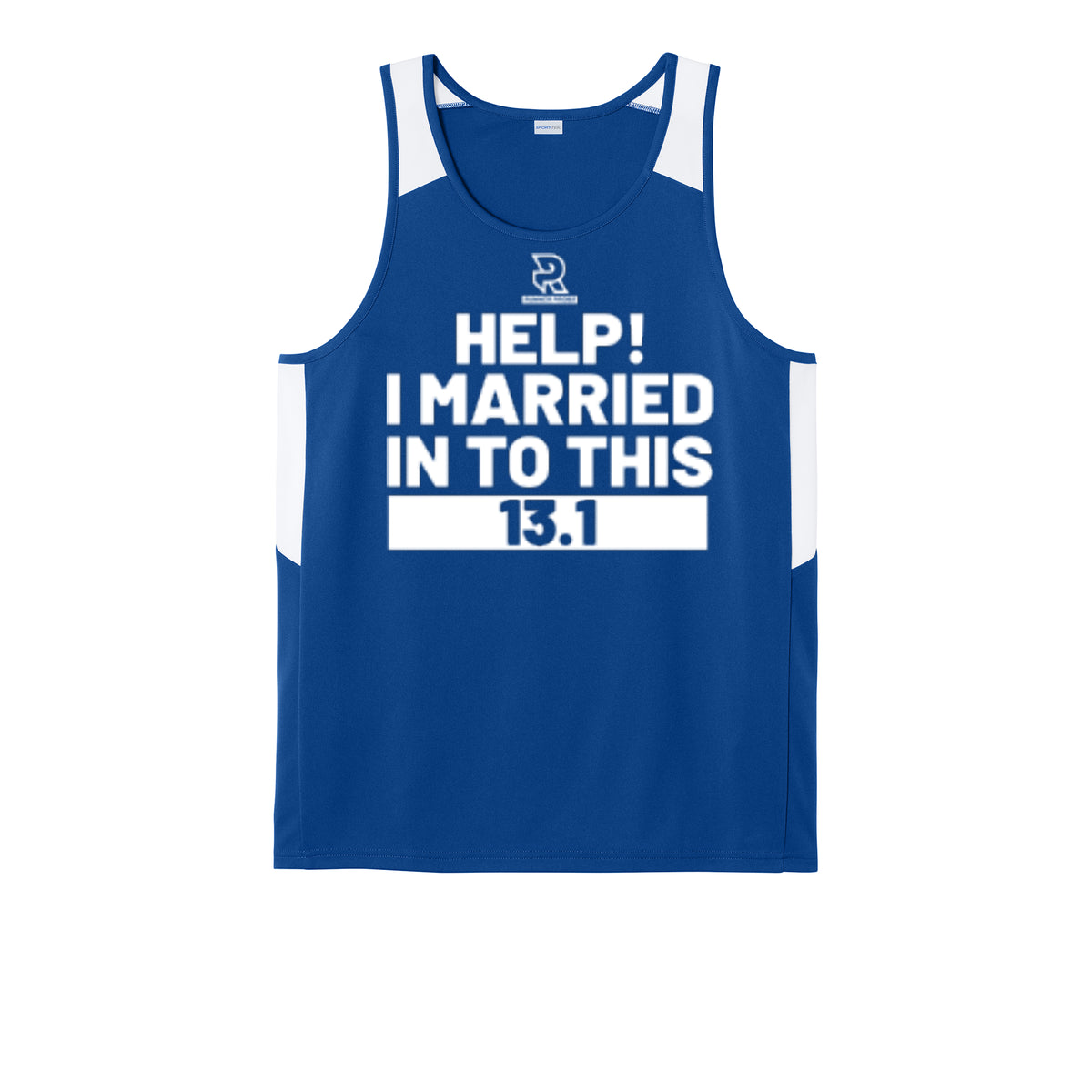 HELP! I MARRIED INTO THIS 13.1 (White) - Mens Club Track Tank