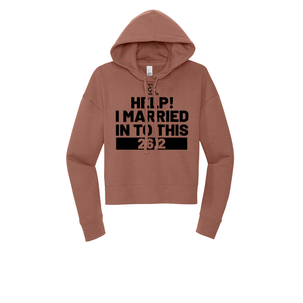 HELP! I MARRIED INTO THIS 26.2 (Black) - Womens Fleece Hoodie
