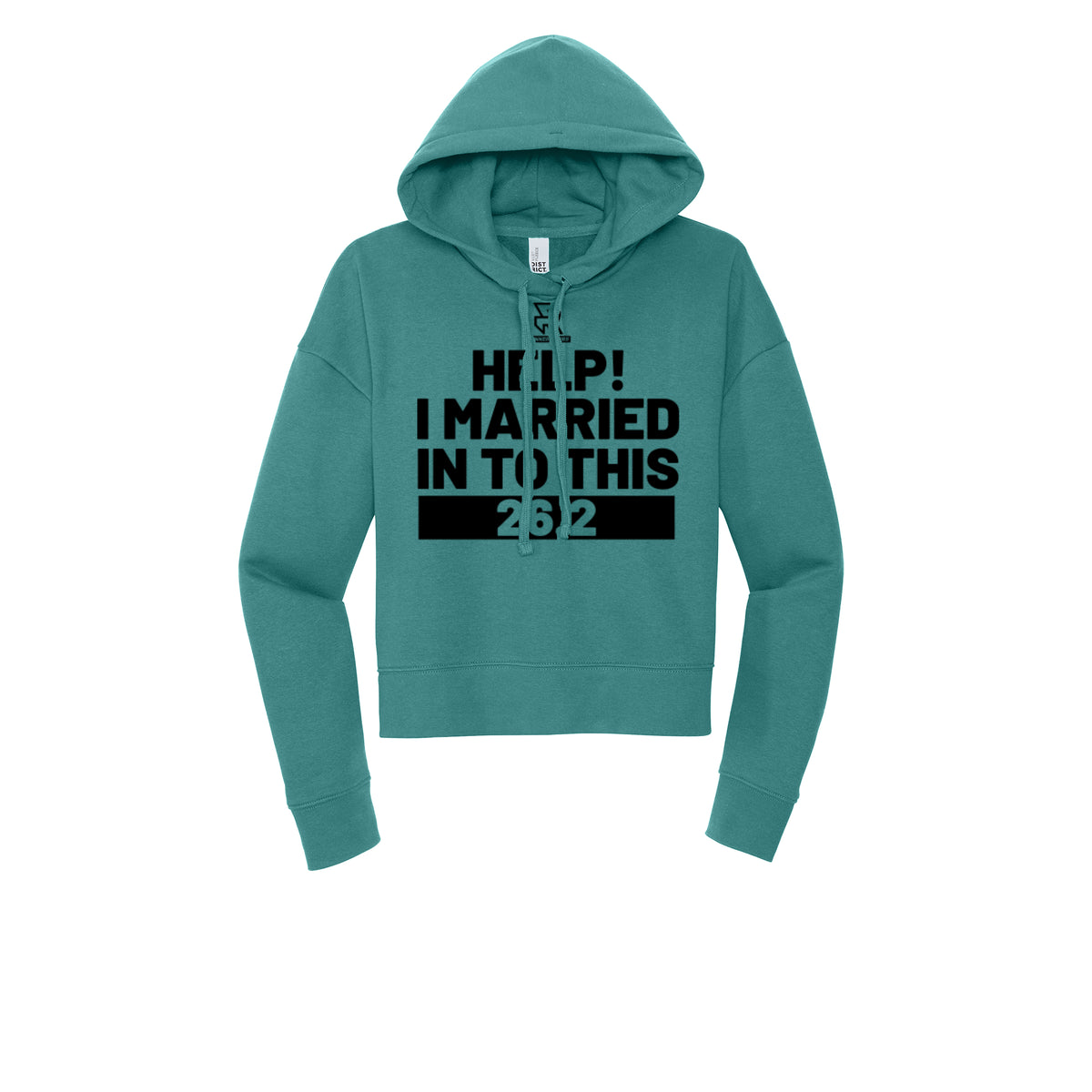 HELP! I MARRIED INTO THIS 26.2 (Black) - Womens Fleece Hoodie
