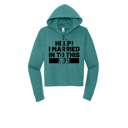 HELP! I MARRIED INTO THIS 26.2 (Black) - Womens Fleece Hoodie