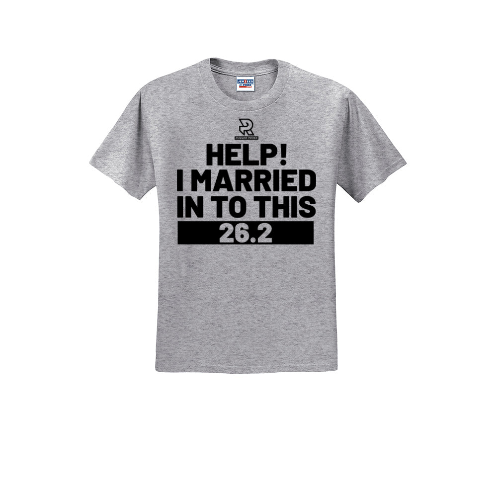 HELP! I MARRIED INTO THIS 26.2 (Black) - Short Sleeve Cotton Tee