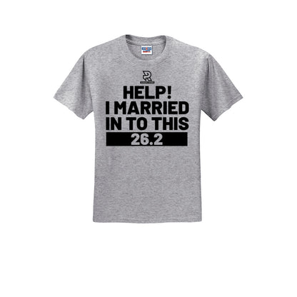 HELP! I MARRIED INTO THIS 26.2 (Black) - Short Sleeve Cotton Tee