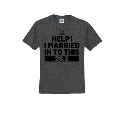 HELP! I MARRIED INTO THIS 26.2 (Black) - Short Sleeve Cotton Tee