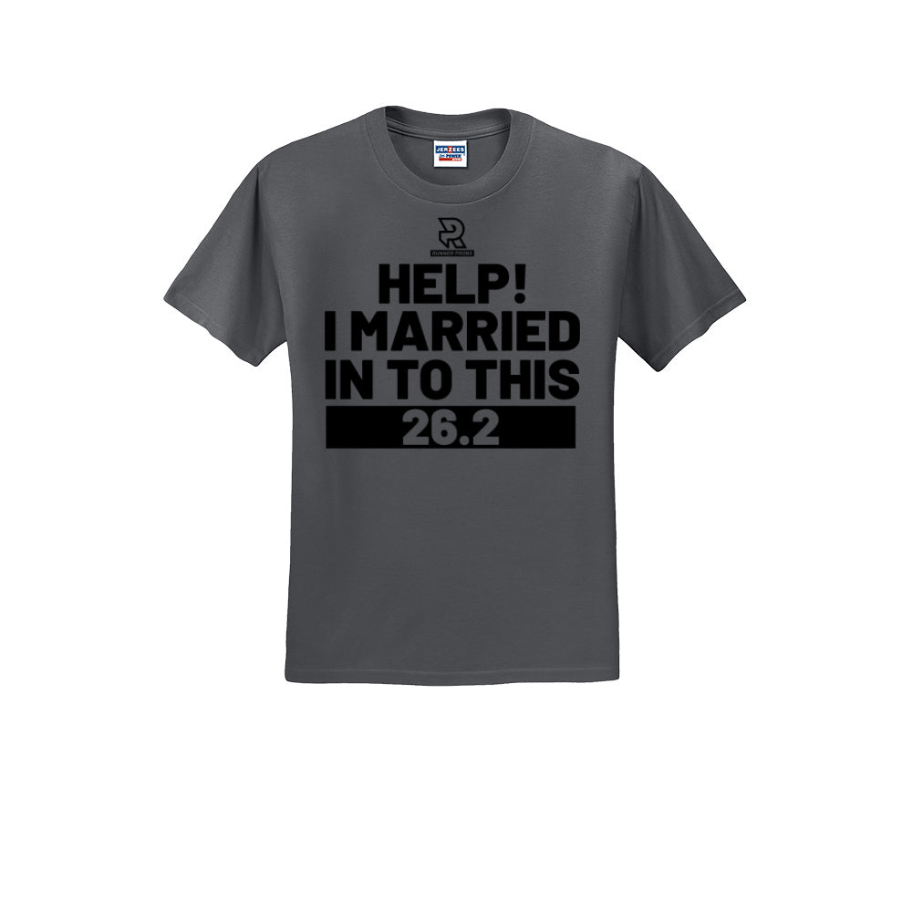 HELP! I MARRIED INTO THIS 26.2 (Black) - Short Sleeve Cotton Tee