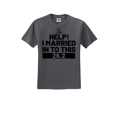 HELP! I MARRIED INTO THIS 26.2 (Black) - Short Sleeve Cotton Tee