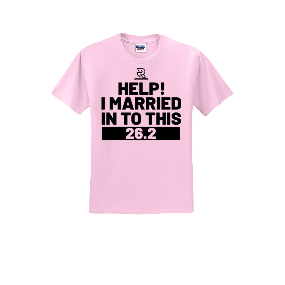 HELP! I MARRIED INTO THIS 26.2 (Black) - Short Sleeve Cotton Tee