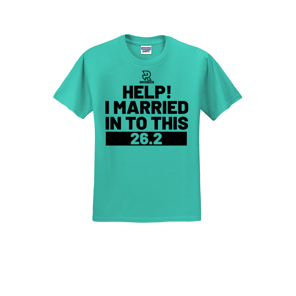 HELP! I MARRIED INTO THIS 26.2 (Black) - Short Sleeve Cotton Tee