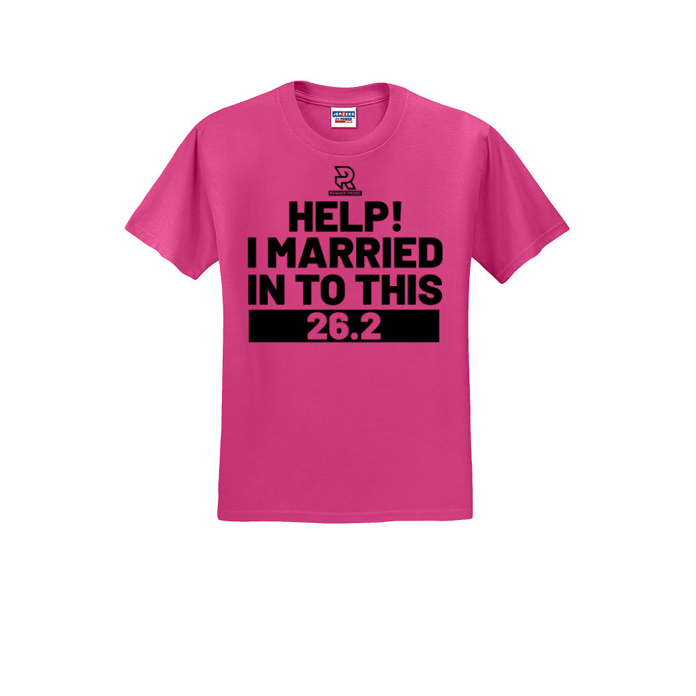 HELP! I MARRIED INTO THIS 26.2 (Black) - Short Sleeve Cotton Tee