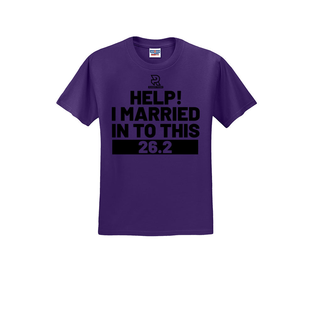 HELP! I MARRIED INTO THIS 26.2 (Black) - Short Sleeve Cotton Tee