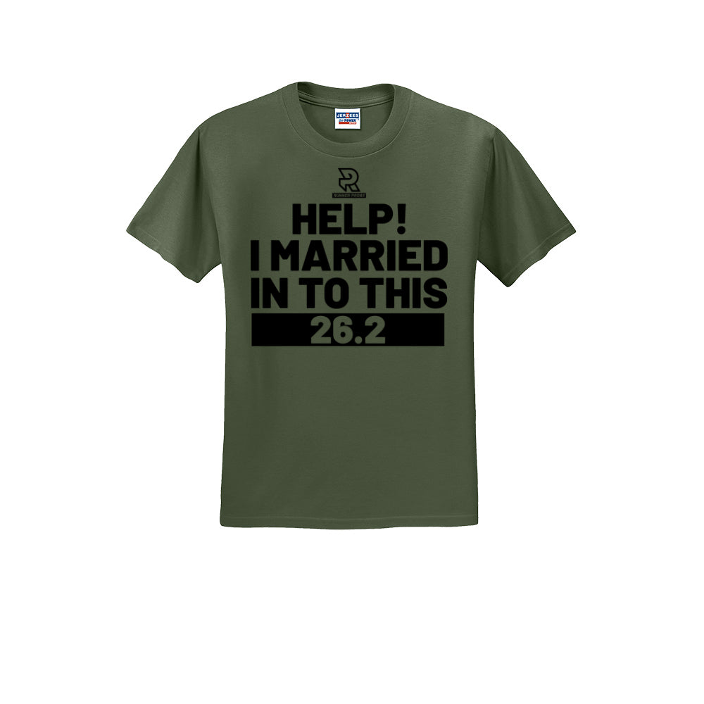 HELP! I MARRIED INTO THIS 26.2 (Black) - Short Sleeve Cotton Tee