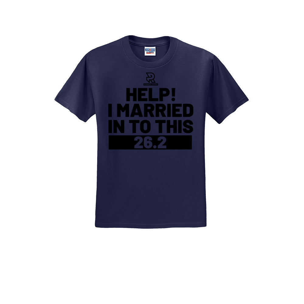 HELP! I MARRIED INTO THIS 26.2 (Black) - Short Sleeve Cotton Tee