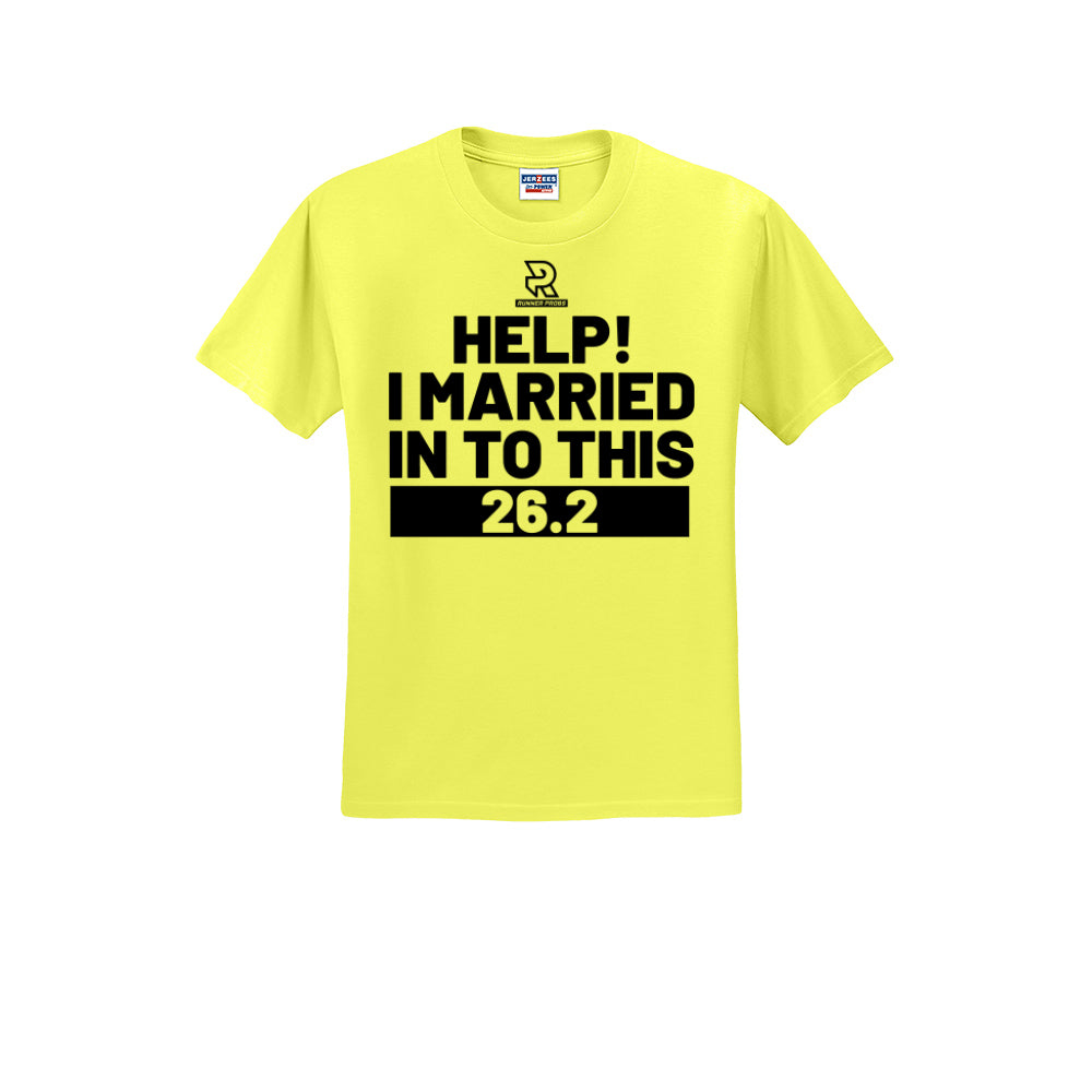 HELP! I MARRIED INTO THIS 26.2 (Black) - Short Sleeve Cotton Tee